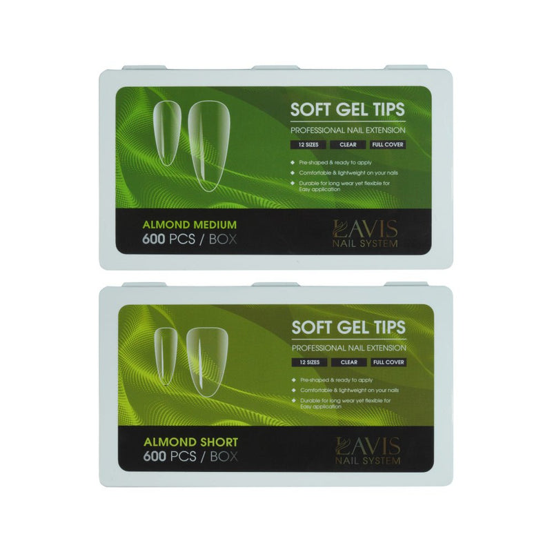 LAVIS Almond - Soft Gel Tips - DTK Nail Supply