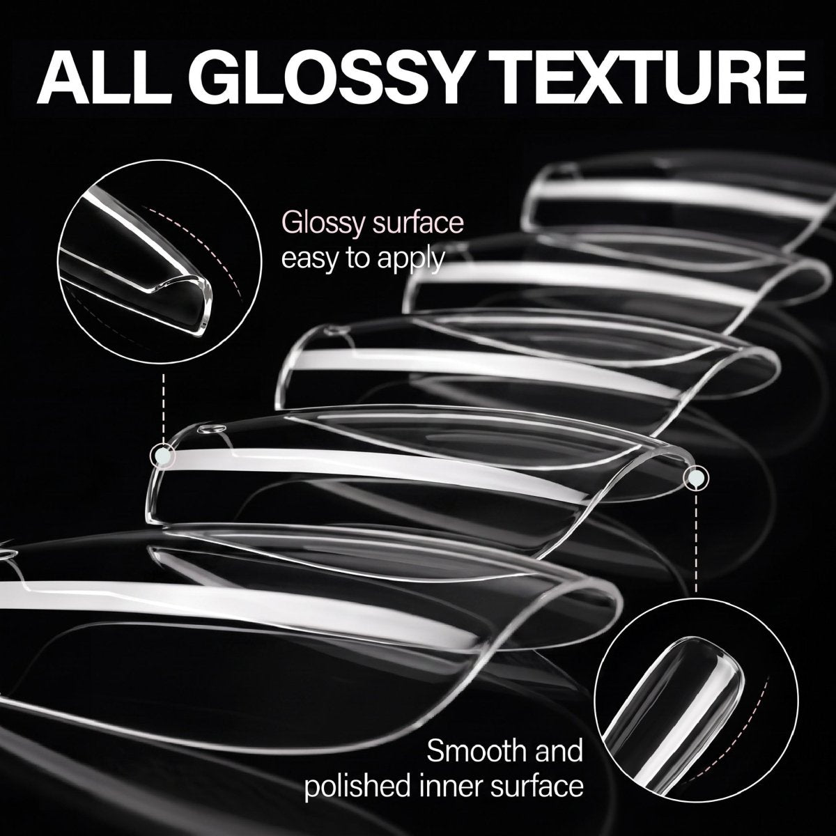 LAVIS Ballerina Short - 10 Sizes Clear - Soft Gel Tips - DTK Nail Supply