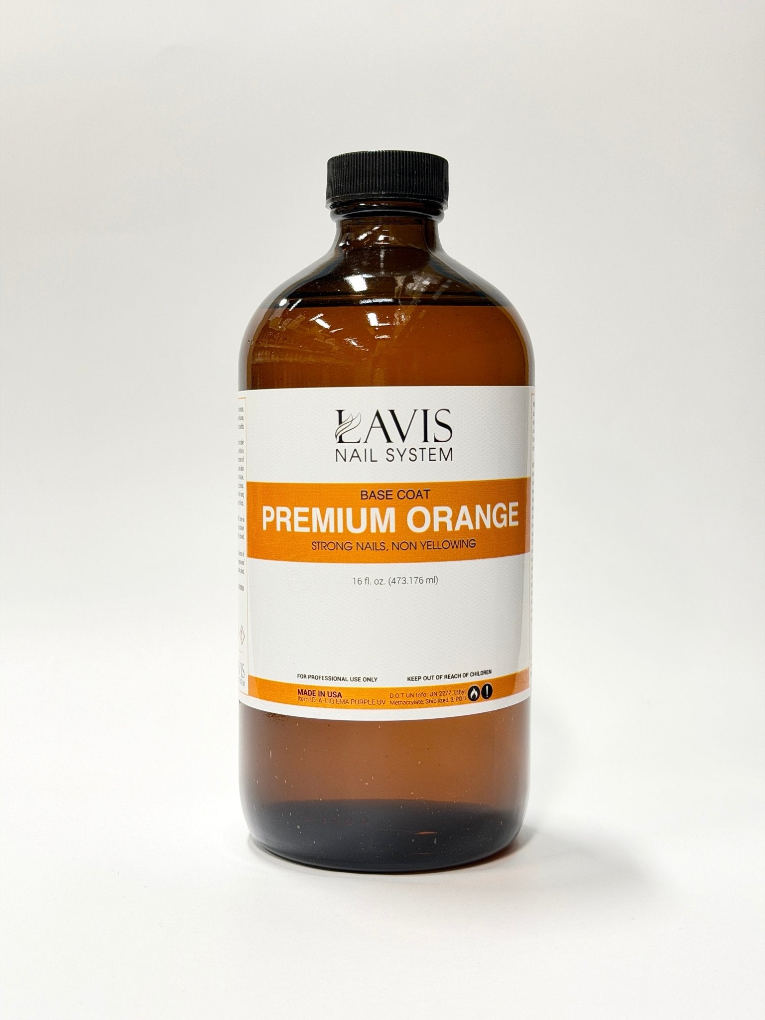 LAVIS Base Coat Premium Orange 16oz - DTK Nail Supply