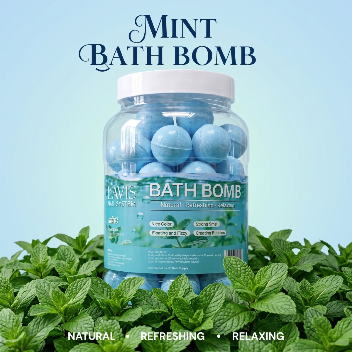 LAVIS Bath Bomb - Mint - DTK Nail Supply