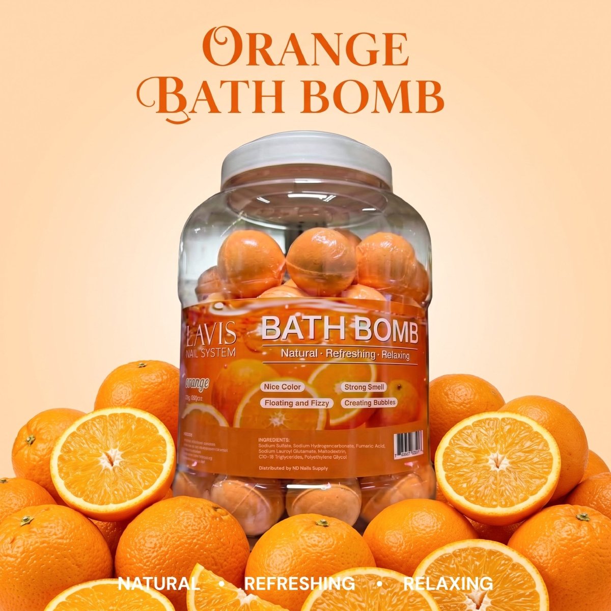 LAVIS Bath Bomb - Orange - DTK Nail Supply