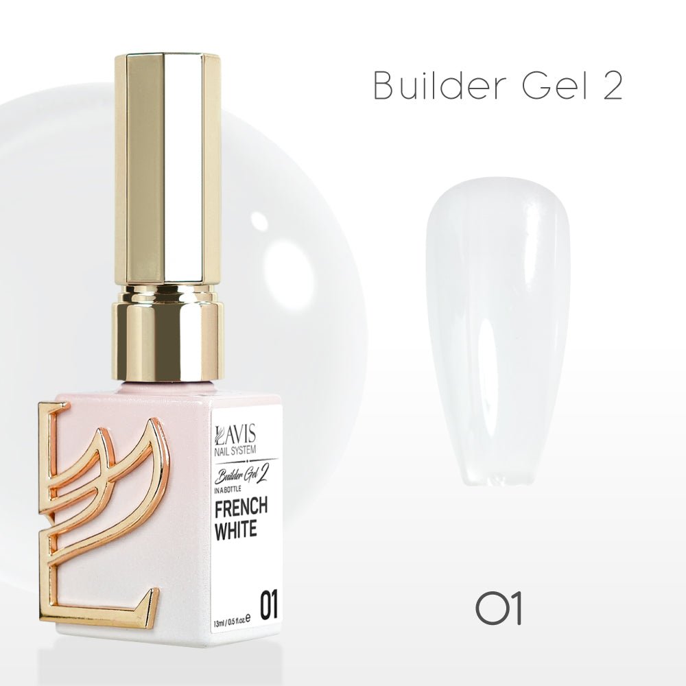 LAVIS Builder Gel 2 - 01 French White - Gel Polish 15ml - DTK Nail Supply