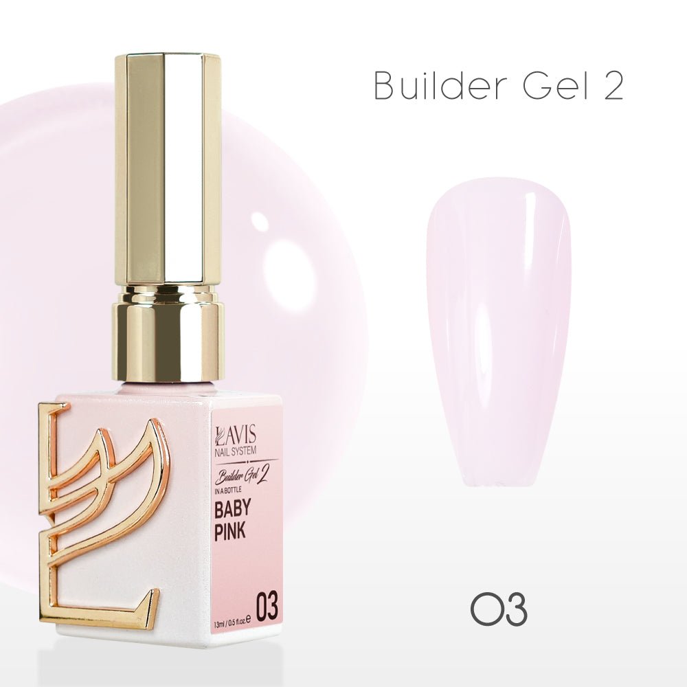 LAVIS Builder Gel 2 - 03 Baby Pink - Gel Polish 15ml - DTK Nail Supply