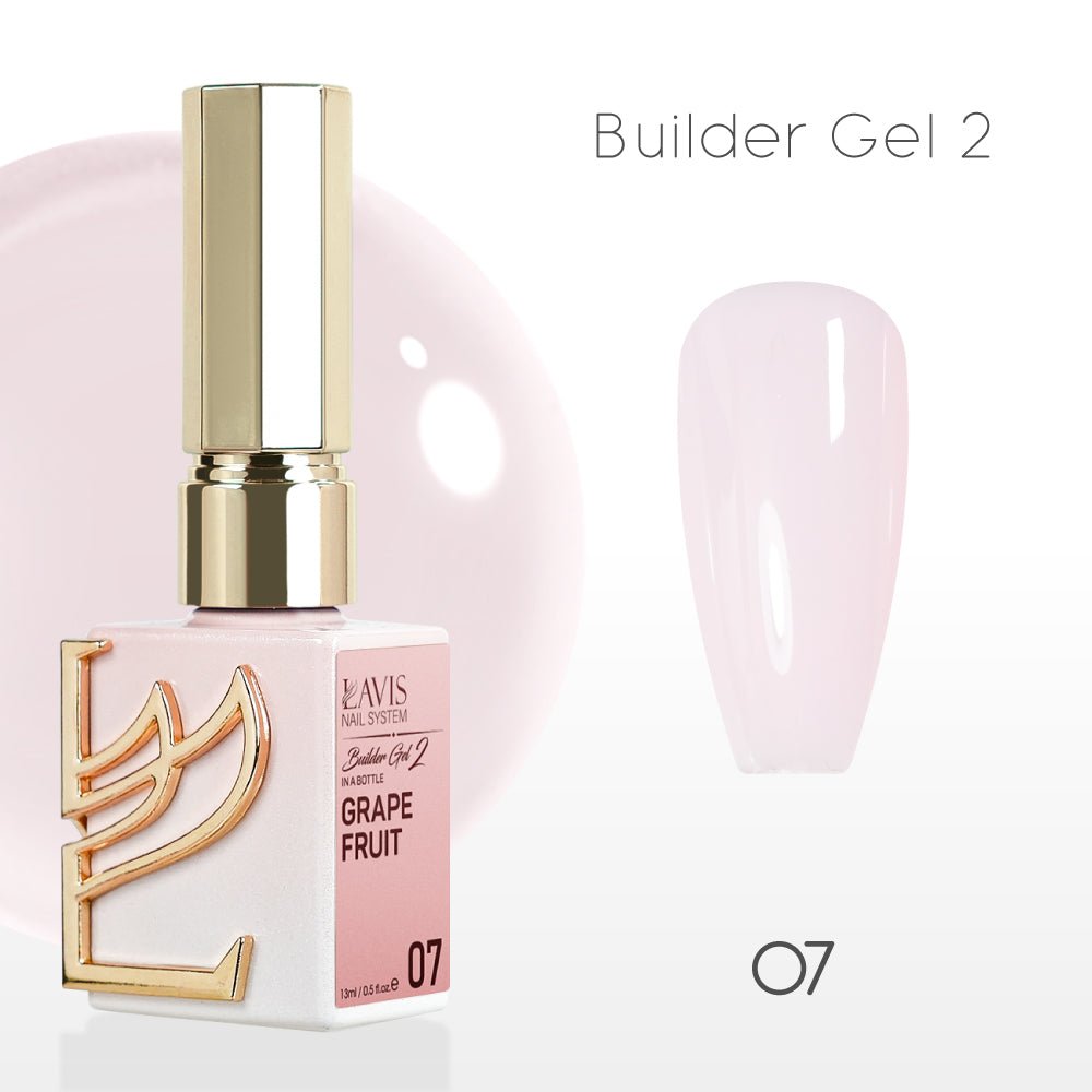 LAVIS Builder Gel 2 - 07 Grape Fruit - Gel Polish 15ml - DTK Nail Supply