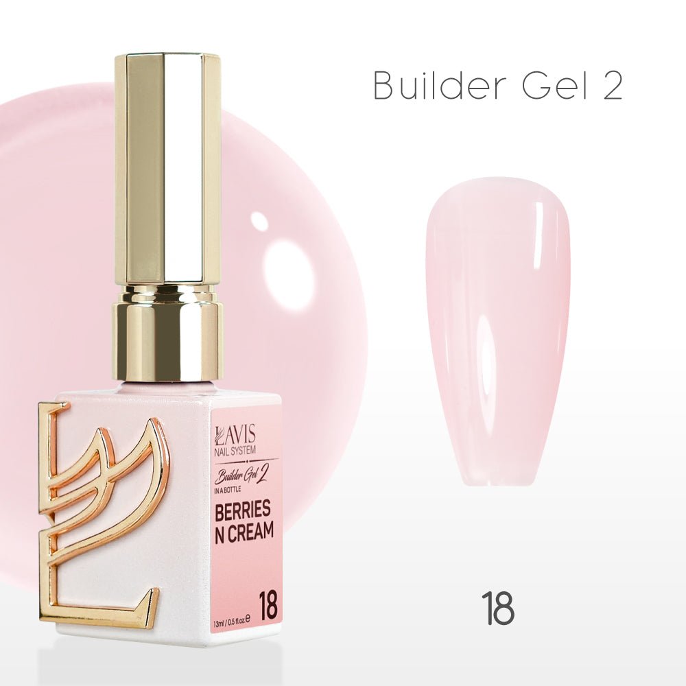 LAVIS Builder Gel 2 - 18 Berries N Cream - Gel Polish 15ml - DTK Nail Supply