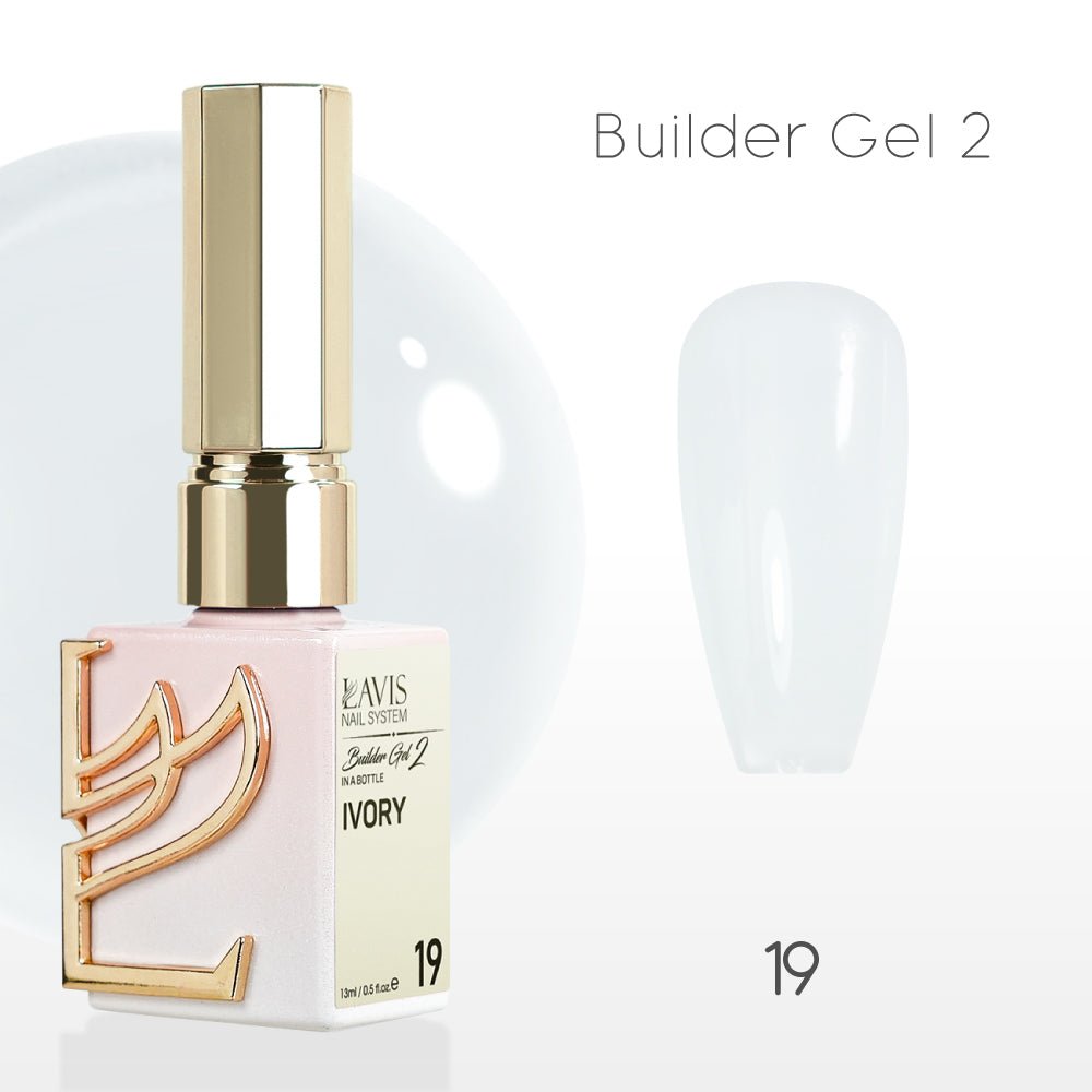 LAVIS Builder Gel 2 - 19 Ivory - Gel Polish 15ml - DTK Nail Supply
