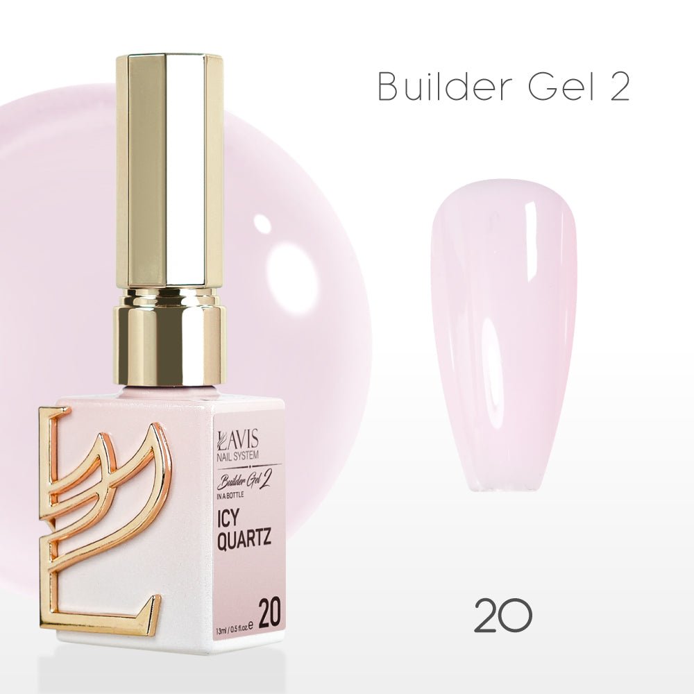 LAVIS Builder Gel 2 - 20 Icy Quartz - Gel Polish 15ml - DTK Nail Supply