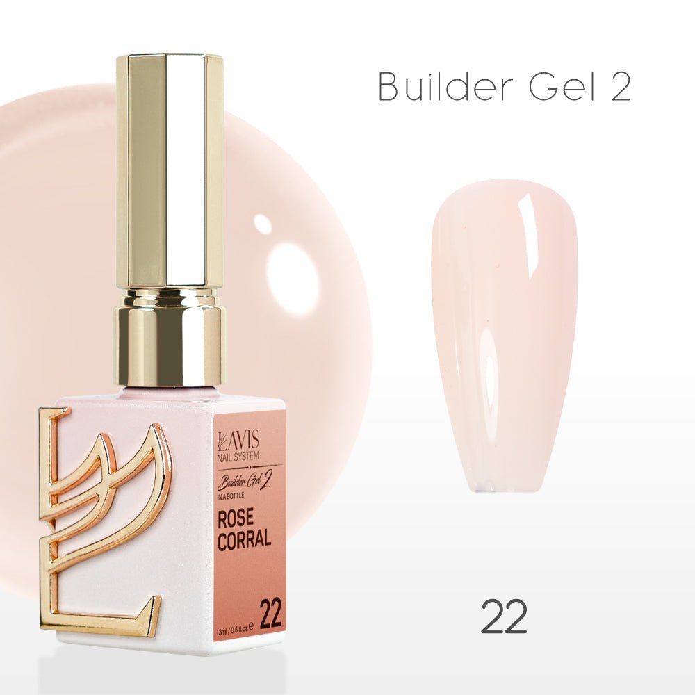 LAVIS Builder Gel 2 - 22 Rose Corral - Gel Polish 15ml - DTK Nail Supply