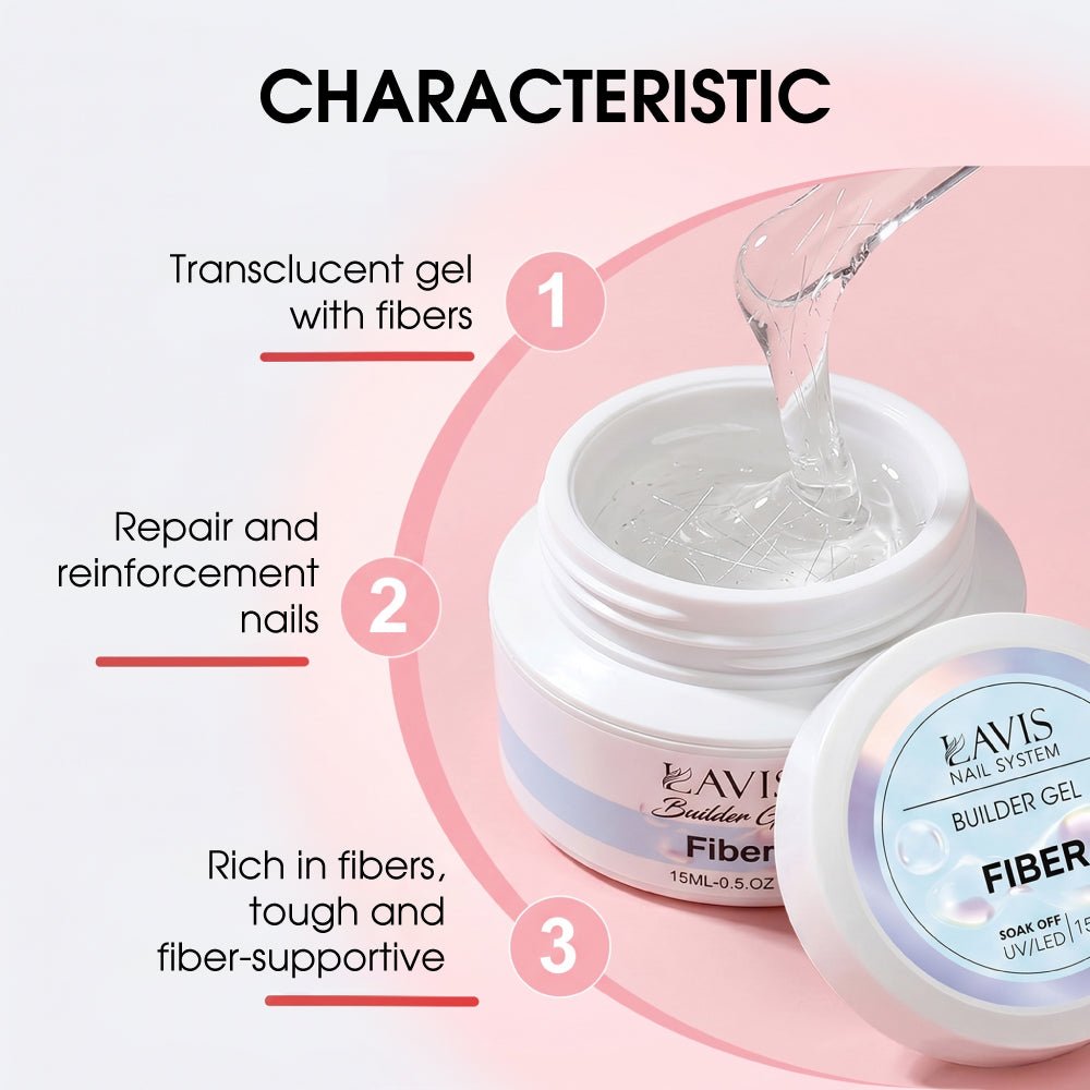 LAVIS Builder Gel - Fiber - 15g - DTK Nail Supply