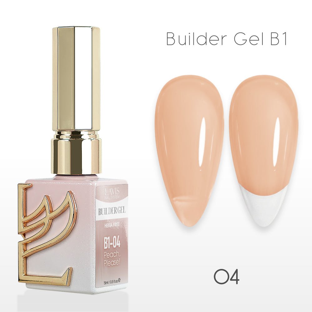 LAVIS Builder Gel In The Bottle - B1 - 04 Peach Please! - Gel Polish 0.5oz - DTK Nail Supply