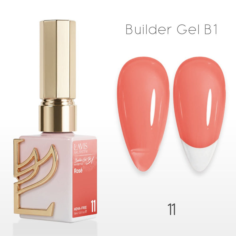 LAVIS Builder Gel In The Bottle - B1 - 11 Rosé - Gel Polish 0.5oz - DTK Nail Supply