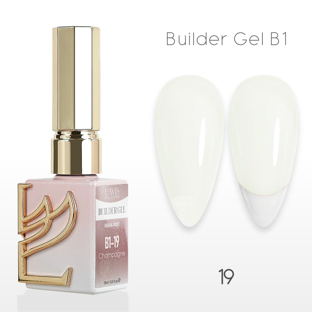 LAVIS Builder Gel In The Bottle - B1 - 19 Ivory - Gel Polish 0.5oz - DTK Nail Supply