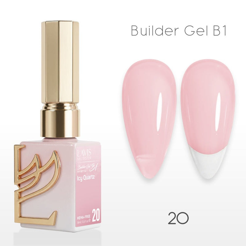 LAVIS Builder Gel In The Bottle - B1 - 20 Icy Quartz - Gel Polish 0.5oz - DTK Nail Supply