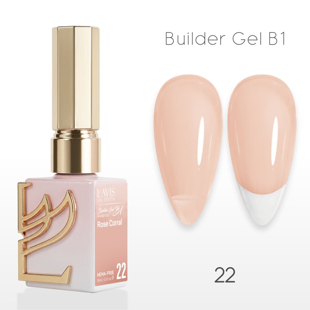 LAVIS Builder Gel In The Bottle - B1 - 22 Rose Corral - Gel Polish 0.5oz - DTK Nail Supply