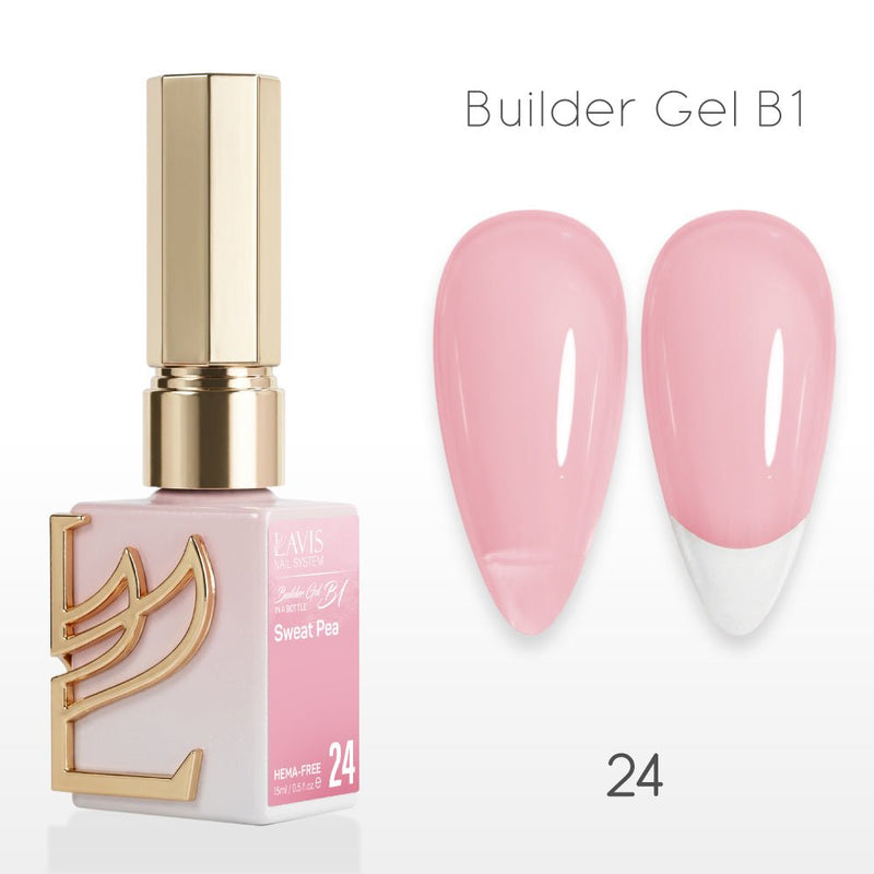 LAVIS Builder Gel In The Bottle - B1 - 24 Sweet Pea - Gel Polish 0.5oz - DTK Nail Supply