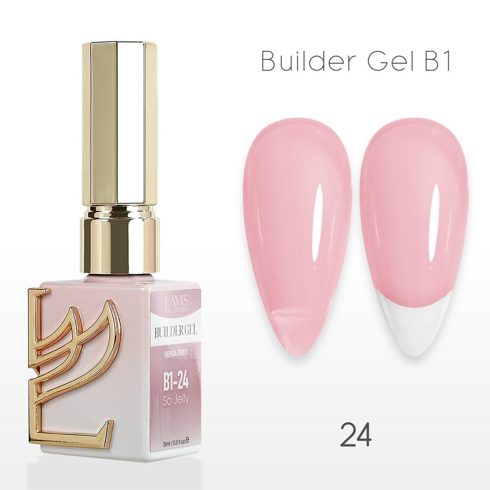LAVIS Builder Gel In The Bottle - B1 - 24 Sweet Pea - Gel Polish 0.5oz - DTK Nail Supply