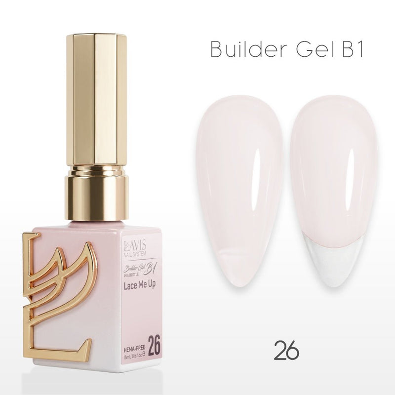 LAVIS Builder Gel In The Bottle - B1 - 26 Pink Lemonade - Gel Polish 0.5oz - DTK Nail Supply