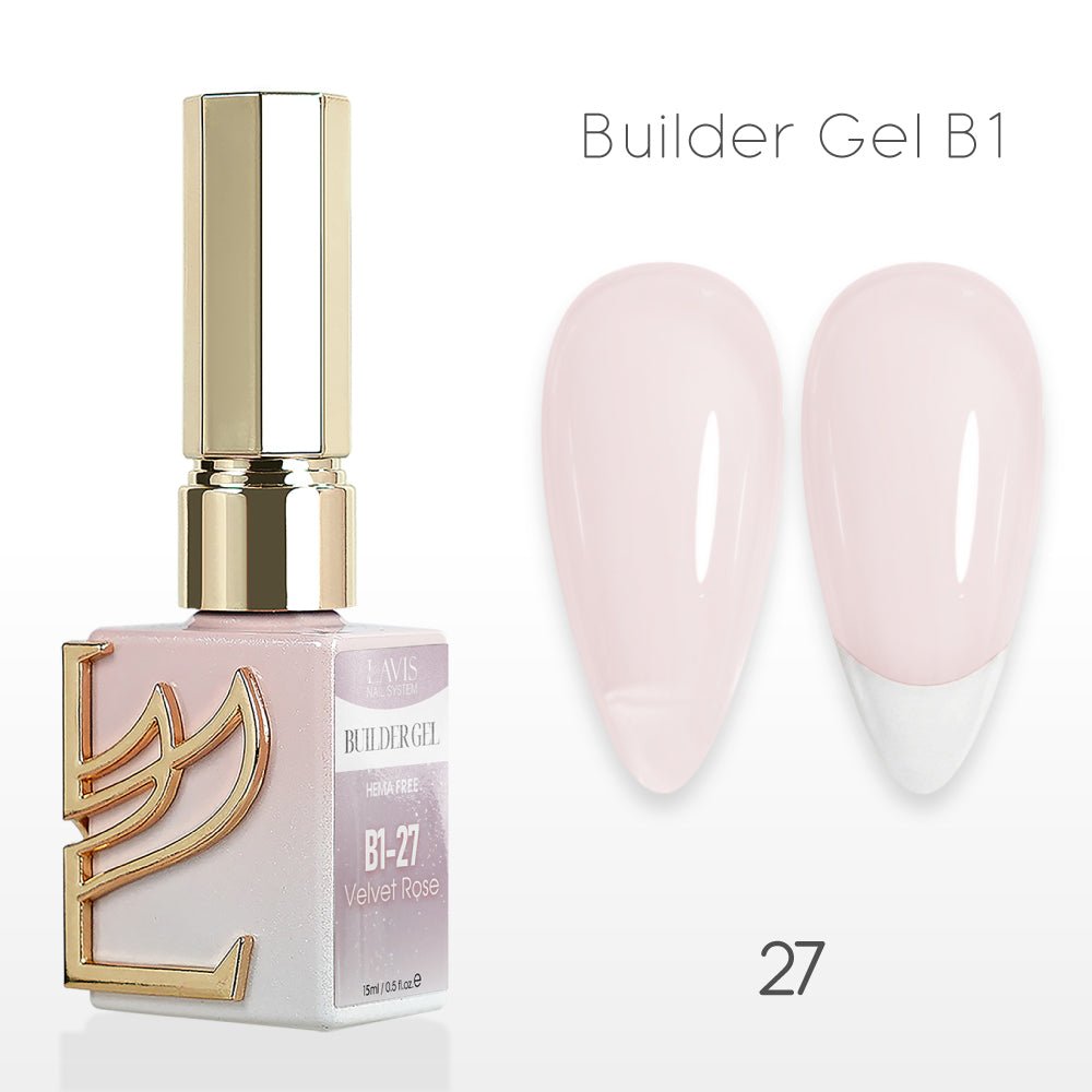 LAVIS Builder Gel In The Bottle - B1 - 27 Pink Bliss - Gel Polish 0.5oz - DTK Nail Supply