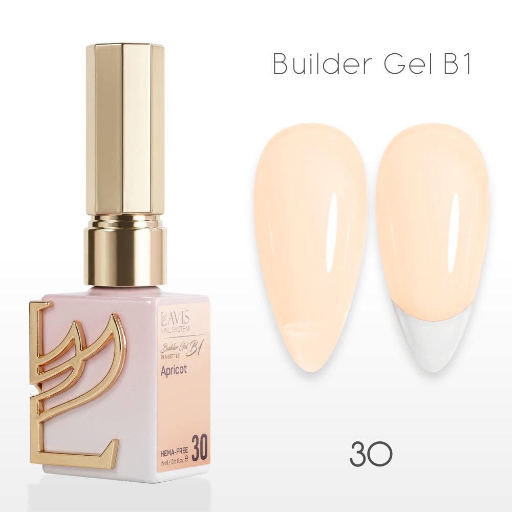 LAVIS Builder Gel In The Bottle - B1 - 30 Apricot - Gel Polish 0.5oz - DTK Nail Supply