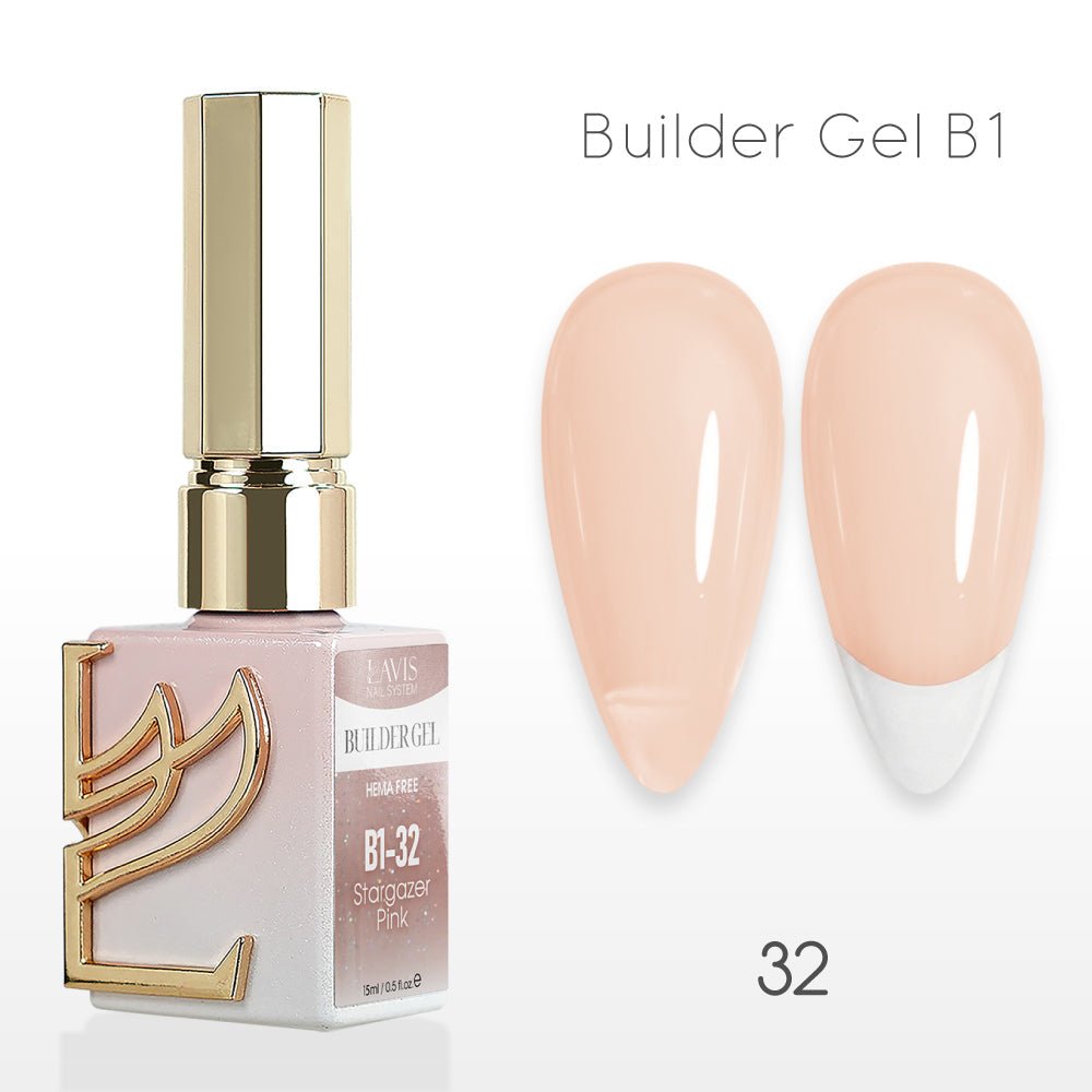 LAVIS Builder Gel In The Bottle - B1 - 32 Bashful - Gel Polish 0.5oz - DTK Nail Supply