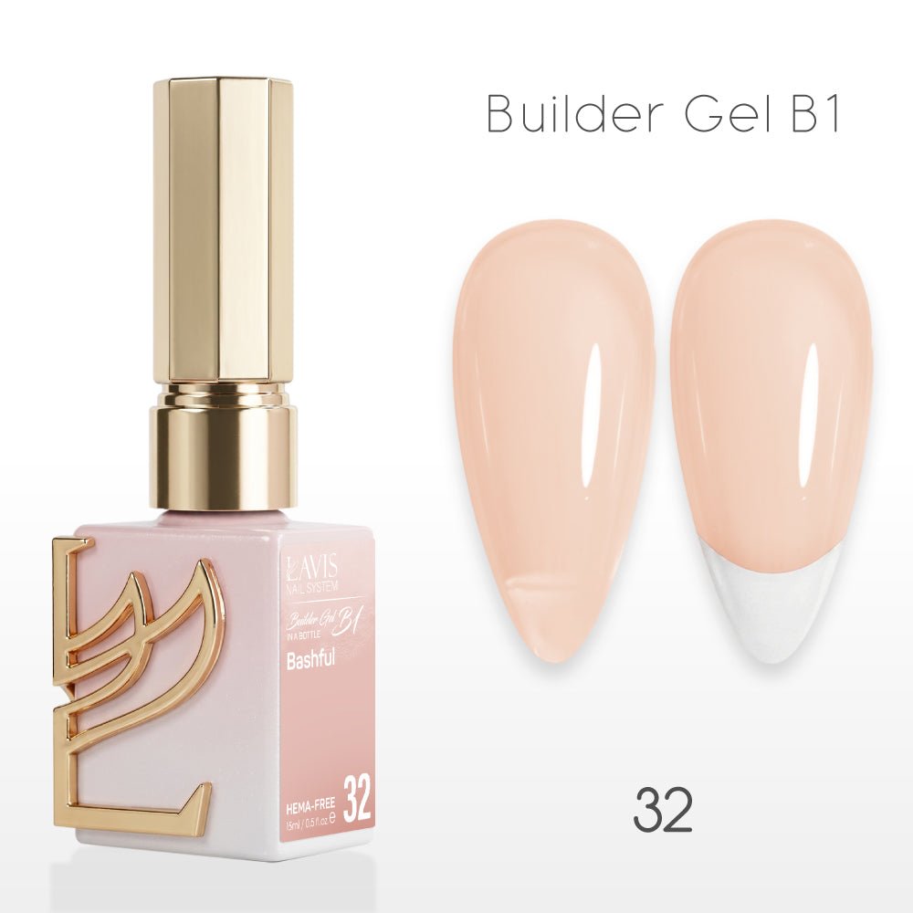LAVIS Builder Gel In The Bottle - B1 - 32 Bashful - Gel Polish 0.5oz - DTK Nail Supply