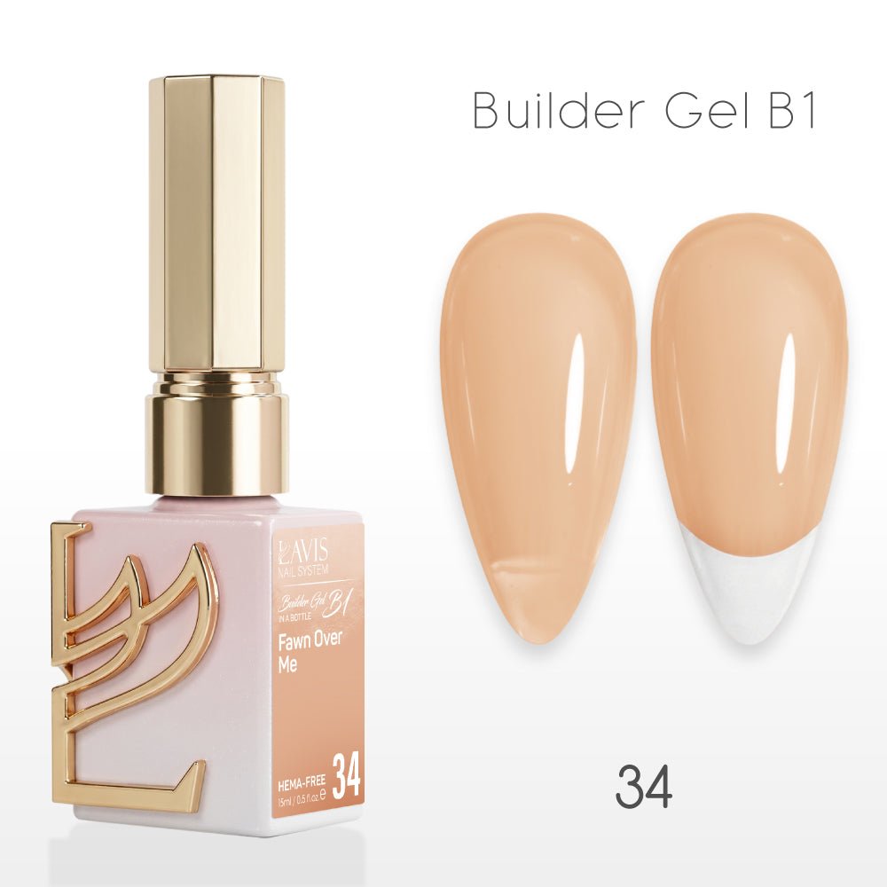 LAVIS Builder Gel In The Bottle - B1 - 34 Fawn Over Me - Gel Polish 0.5oz - DTK Nail Supply