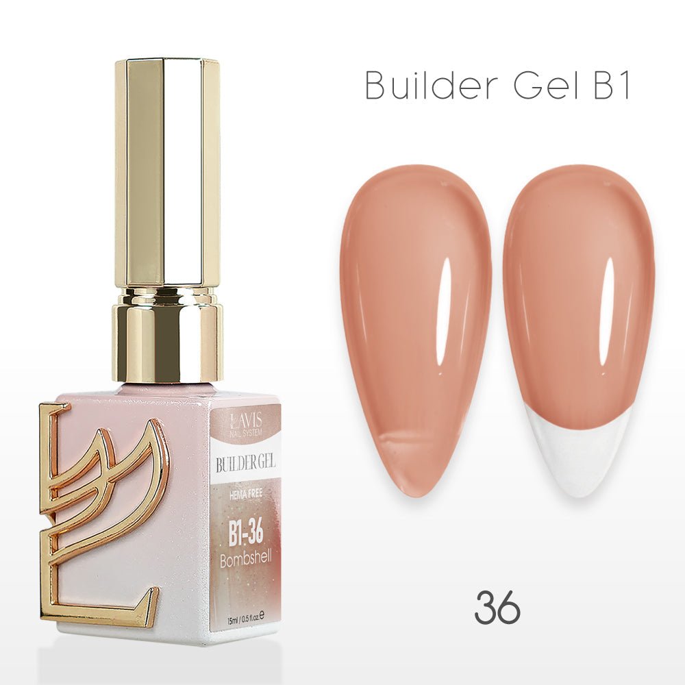 LAVIS Builder Gel In The Bottle - B1 - 36 Rose Sienna - Gel Polish 0.5oz - DTK Nail Supply