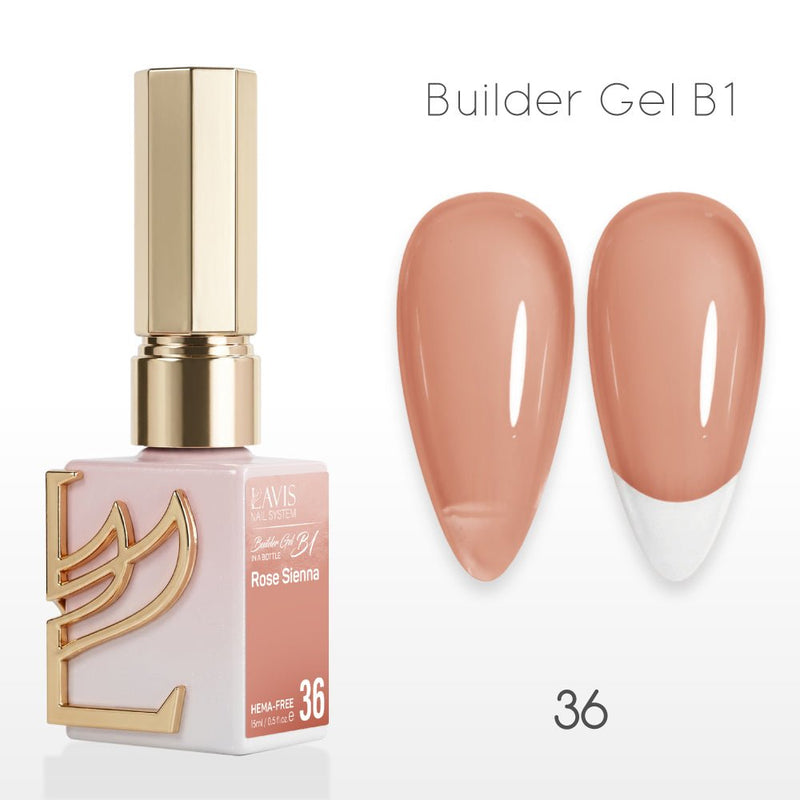 LAVIS Builder Gel In The Bottle - B1 - 36 Rose Sienna - Gel Polish 0.5oz - DTK Nail Supply