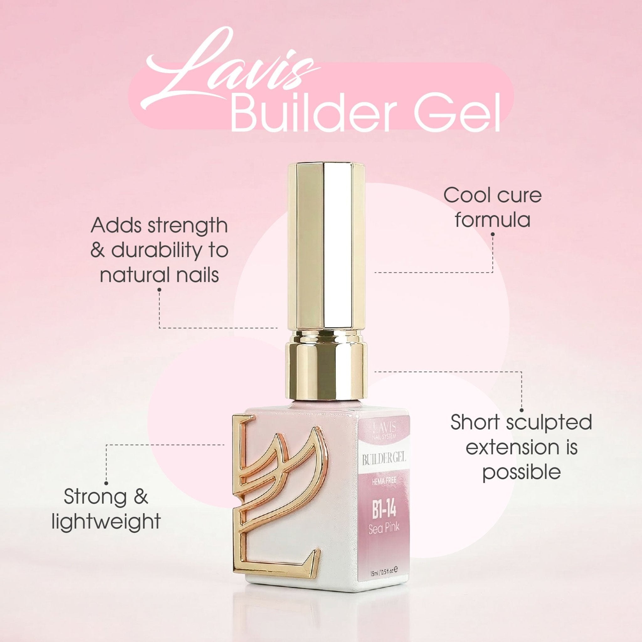 LAVIS Builder Gel In The Bottle - B1 & B2 - Set 72 Colors - Gel Polish 0.5oz - DTK Nail Supply