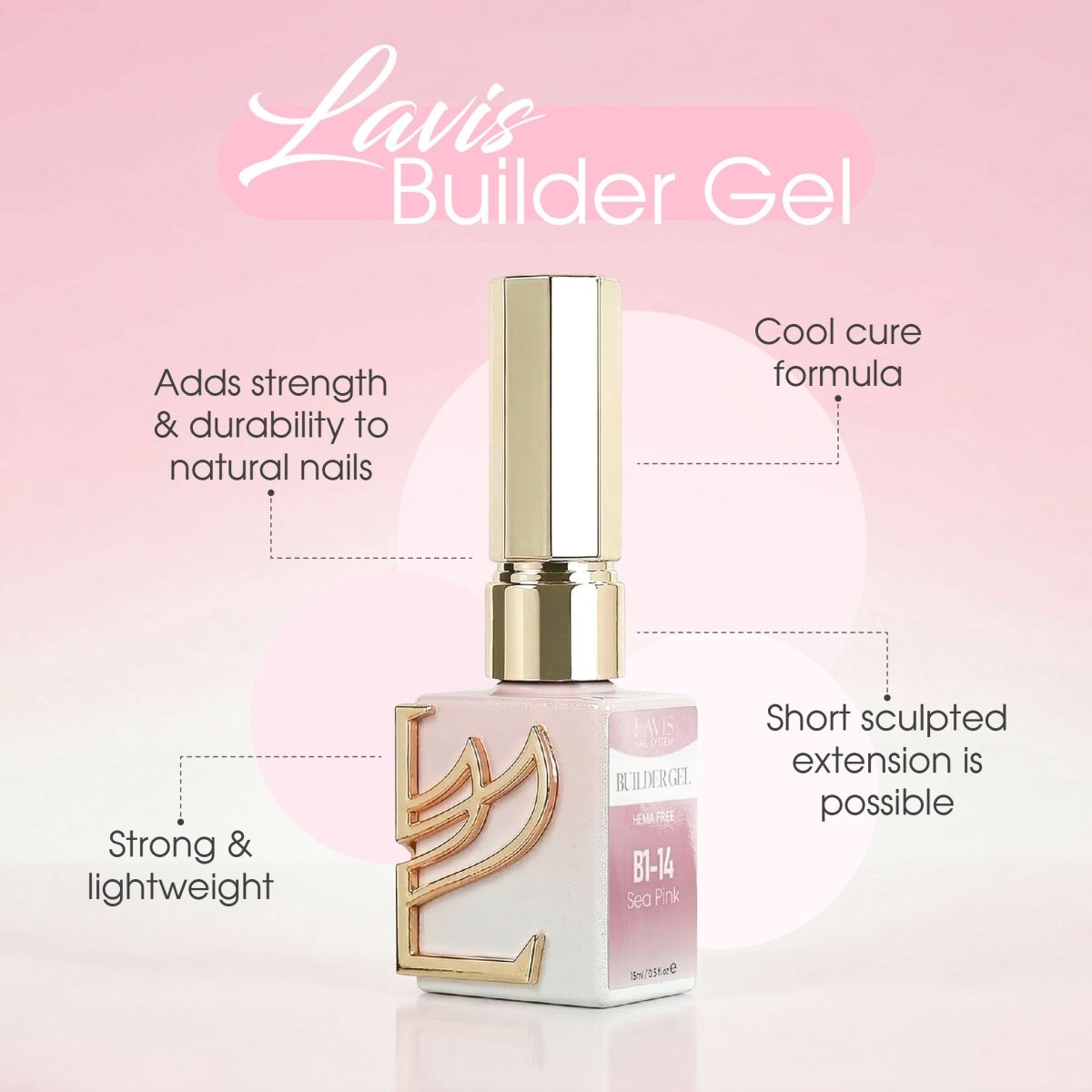 LAVIS Builder Gel In The Bottle - B1 - Set 36 Colors - Gel Polish 0.5oz - DTK Nail Supply