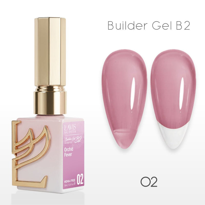 LAVIS Builder Gel In The Bottle - B2 - 02 Orchid Fever - Gel Polish 0.5oz - DTK Nail Supply