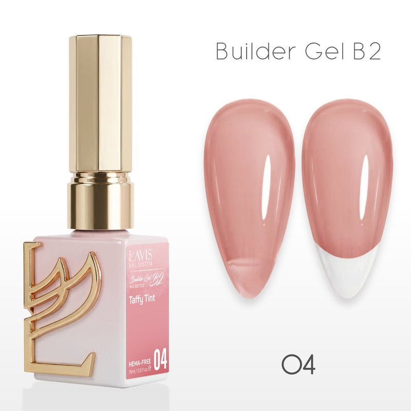 LAVIS Builder Gel In The Bottle - B2 - 04 Taffy Tint - Gel Polish 0.5oz - DTK Nail Supply