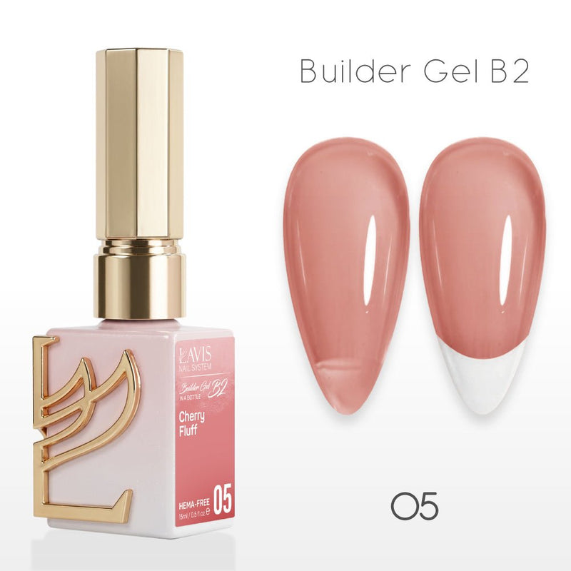 LAVIS Builder Gel In The Bottle - B2 - 05 Cherry Fluff - Gel Polish 0.5oz - DTK Nail Supply