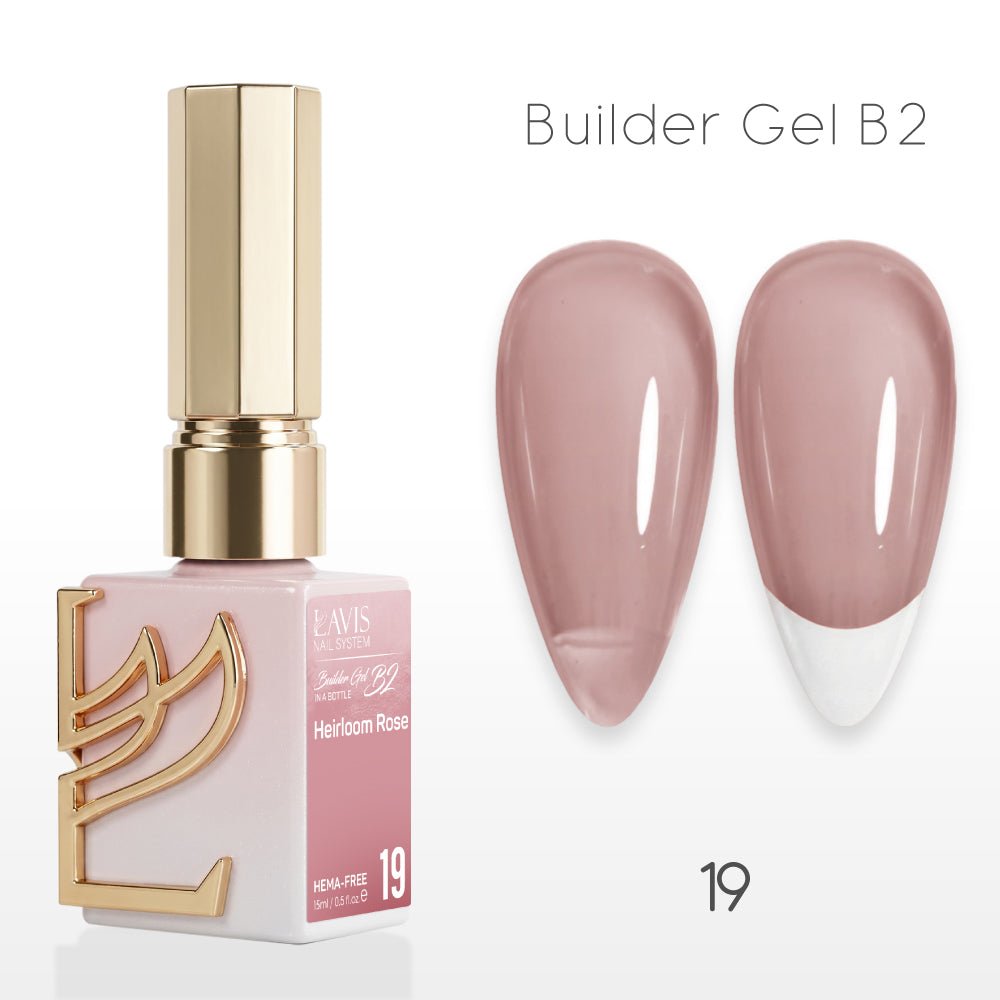LAVIS Builder Gel In The Bottle - B2 - 19 Heirloom Rose - Gel Polish 0.5oz - DTK Nail Supply
