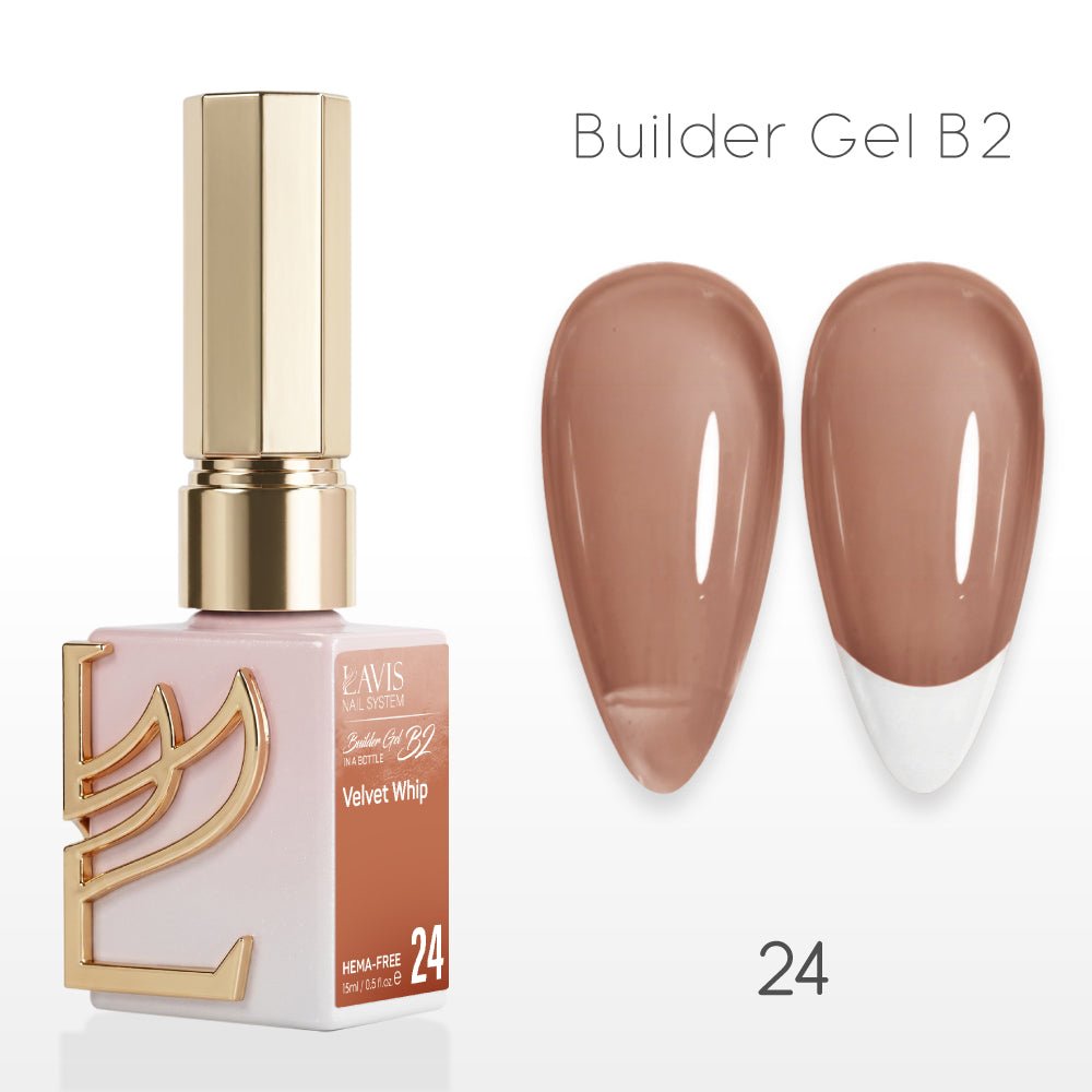 LAVIS Builder Gel In The Bottle - B2 - 24 Velvet Whip - Gel Polish 0.5oz - DTK Nail Supply