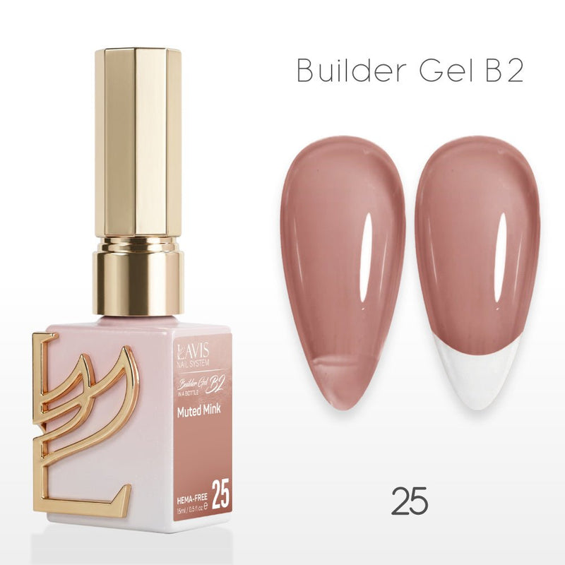 LAVIS Builder Gel In The Bottle - B2 - 25 Muted Mink - Gel Polish 0.5oz - DTK Nail Supply