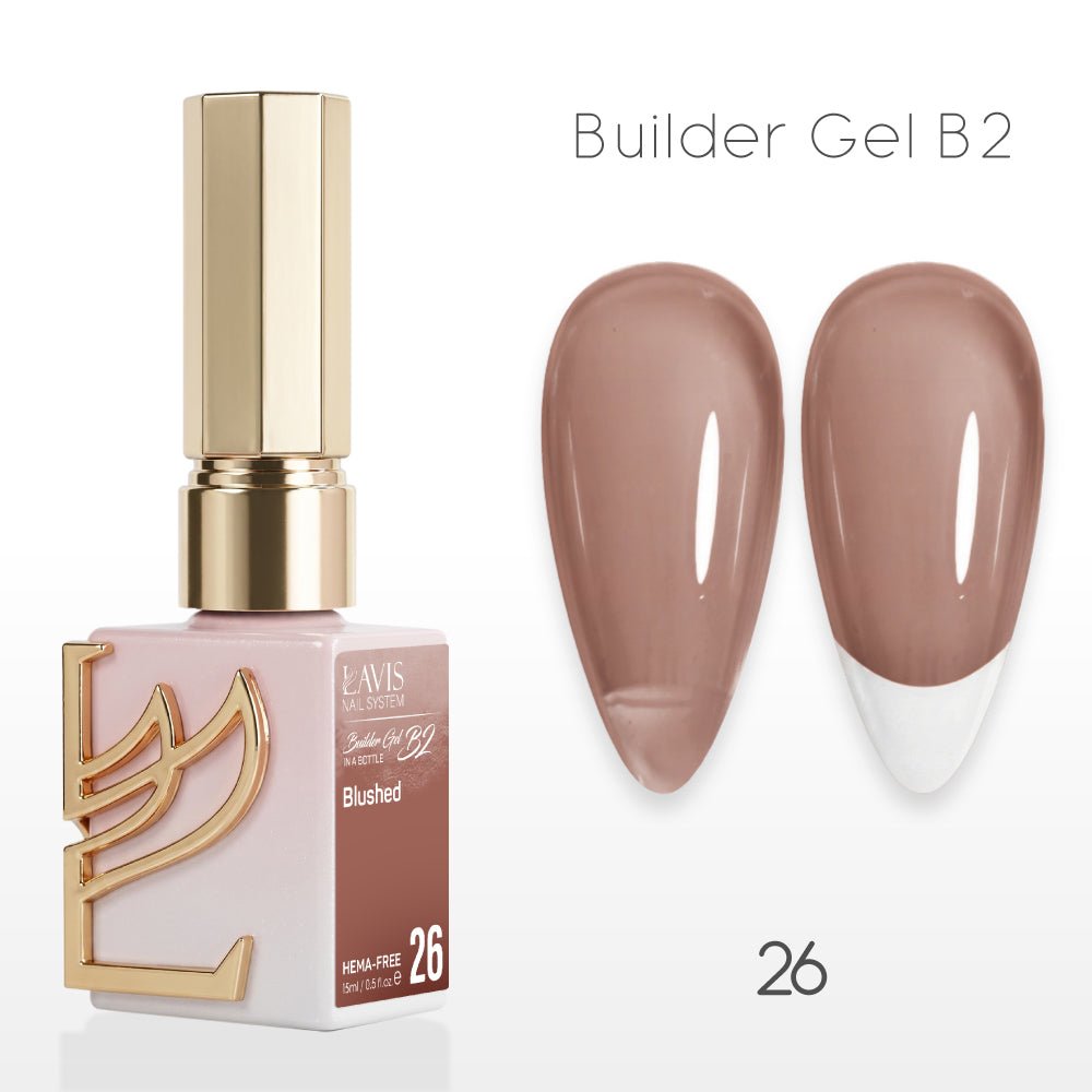LAVIS Builder Gel In The Bottle - B2 - 26 Blushbed - Gel Polish 0.5oz - DTK Nail Supply
