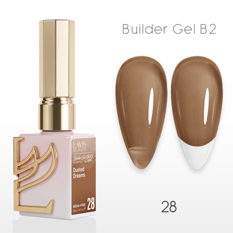 LAVIS Builder Gel In The Bottle - B2 - 28 Dusted Dreams - Gel Polish 0.5oz - DTK Nail Supply
