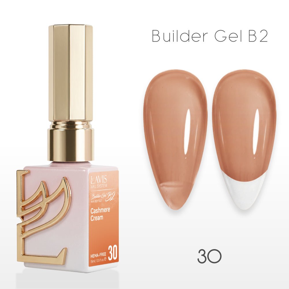 LAVIS Builder Gel In The Bottle - B2 - 30 Cashmere Crema - Gel Polish 0.5oz - DTK Nail Supply