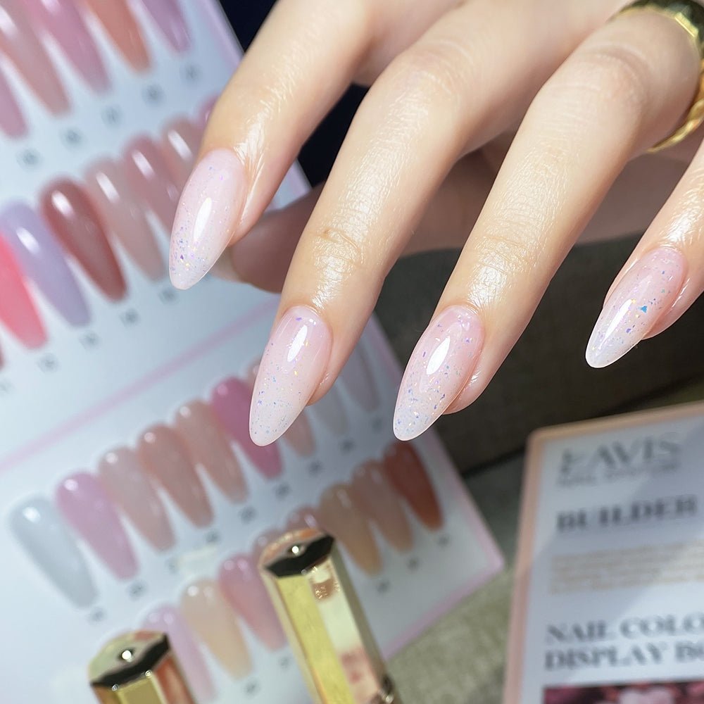 LAVIS Builder Gel In The Bottle - B2 - 34 Aurora Prism - Gel Polish 0.5oz - DTK Nail Supply