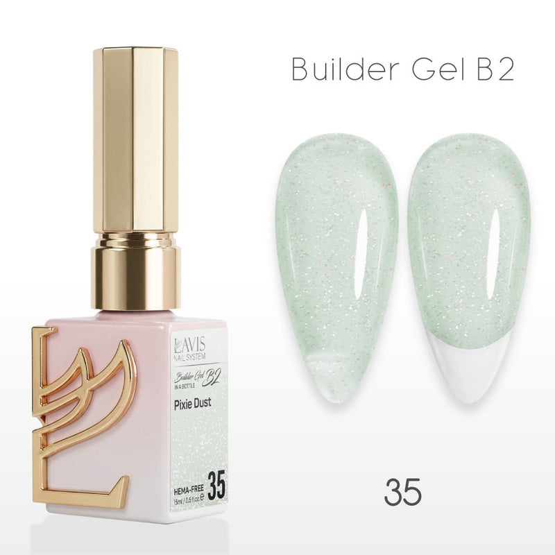 LAVIS Builder Gel In The Bottle - B2 - 35 Pixie Dust - Gel Polish 0.5oz - DTK Nail Supply