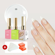 LAVIS Builder Gel in the Bottle Kit 3, FREE 5 MINI FILES + 3 BUFFERS: 00 - Clear, Base, Top - 15ml - DTK Nail Supply