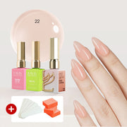 LAVIS Builder Gel in the Bottle Kit 3, FREE 5 MINI FILES + 3 BUFFERS: 22 - Rose Corral, Base, Top - 15ml - DTK Nail Supply