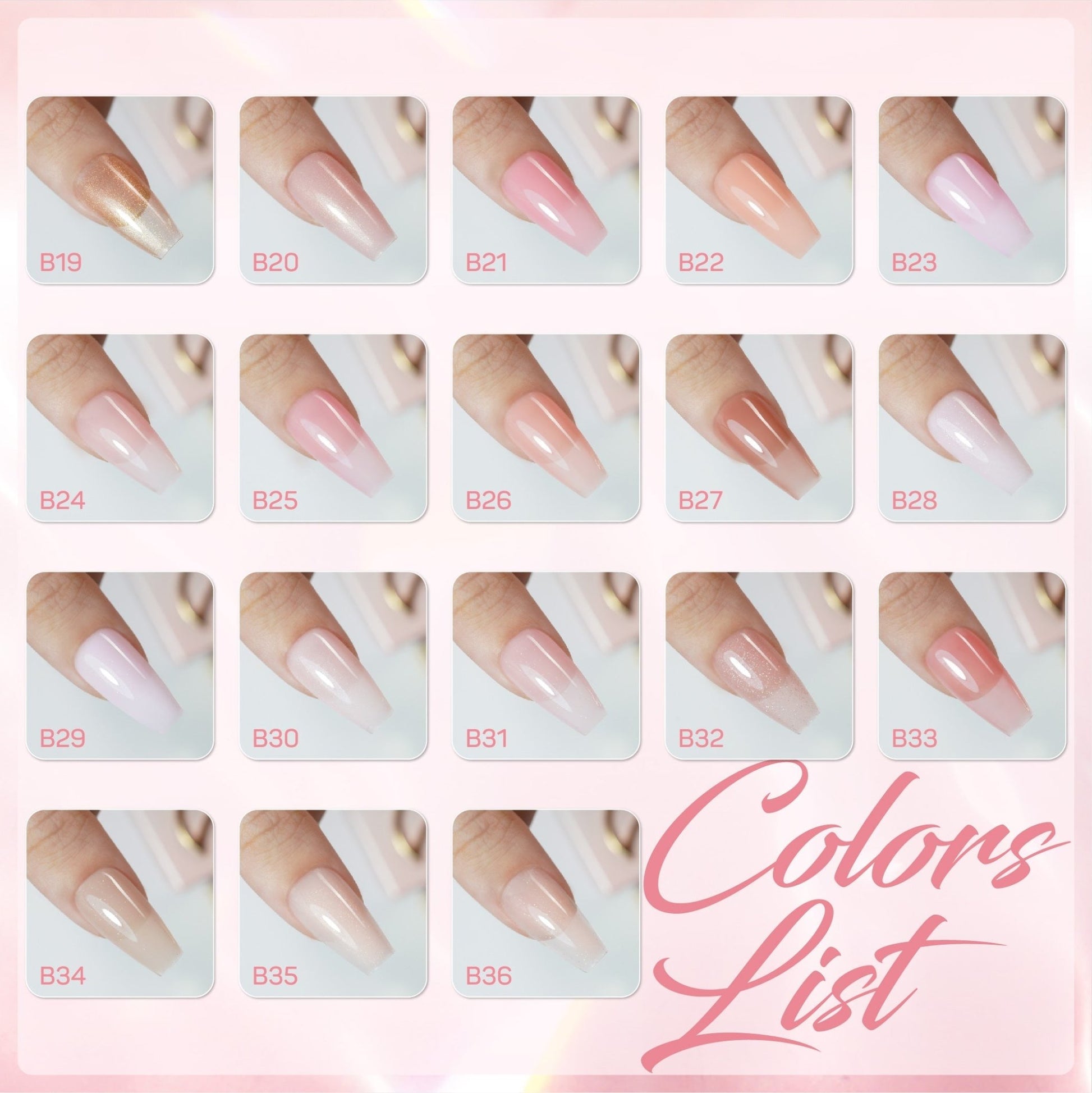LAVIS Builder Gel In The Bottle Set 36 Colors V2 - DTK Nail Supply
