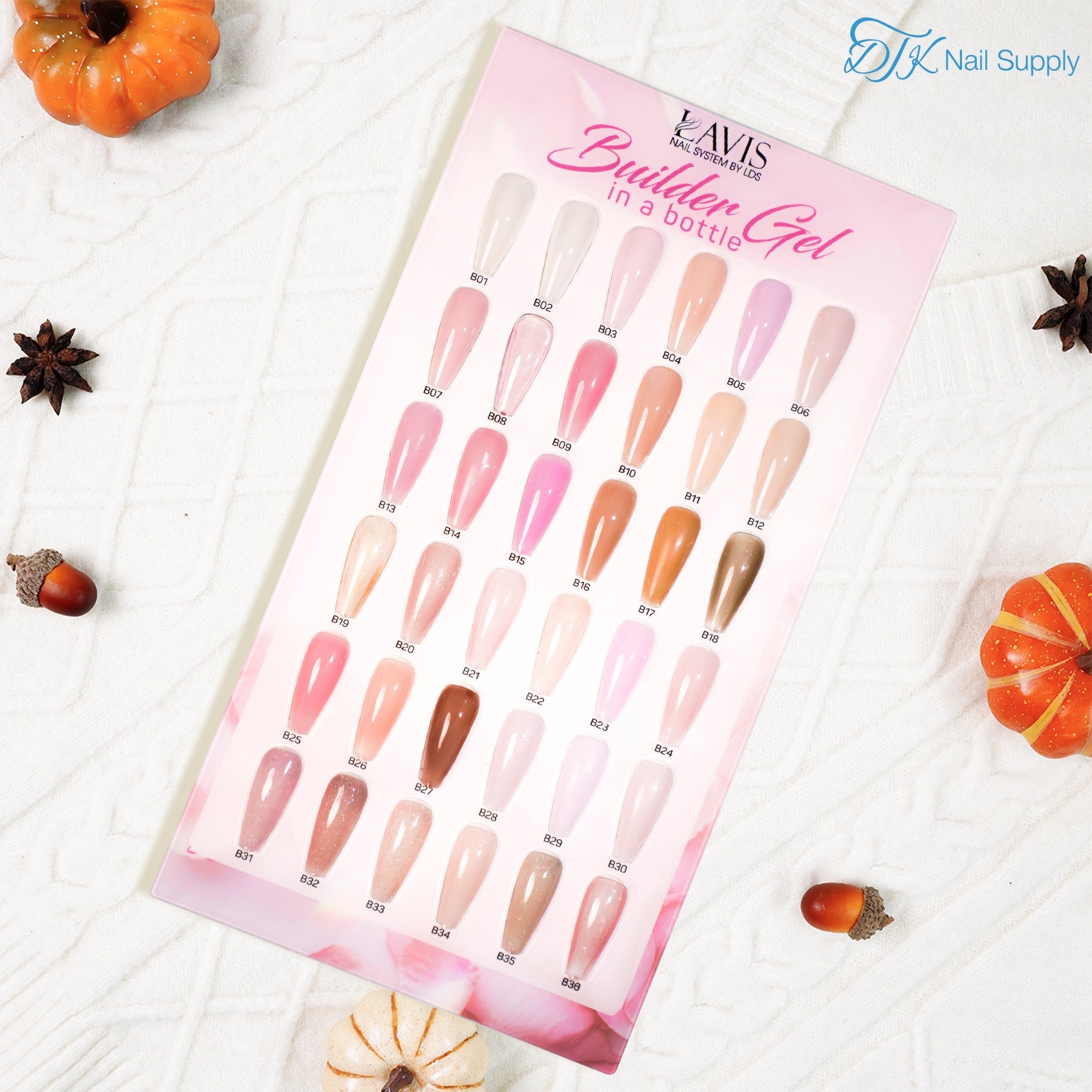 LAVIS Builder Gel In The Bottle Set 36 Colors V2 - DTK Nail Supply