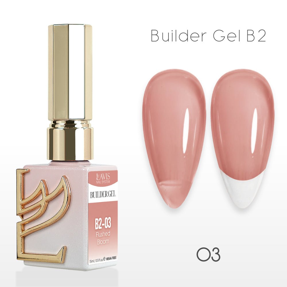 LAVIS Builder Gel In The Bottle (Ver 3) - B2 - 03 Flushed Bloom - Gel Polish 0.5oz - DTK Nail Supply