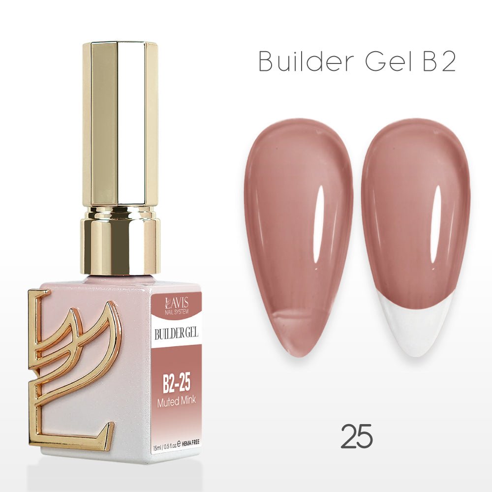 LAVIS Builder Gel In The Bottle (Ver 3) - B2 - 25 Muted Mink - Gel Polish 0.5oz - DTK Nail Supply