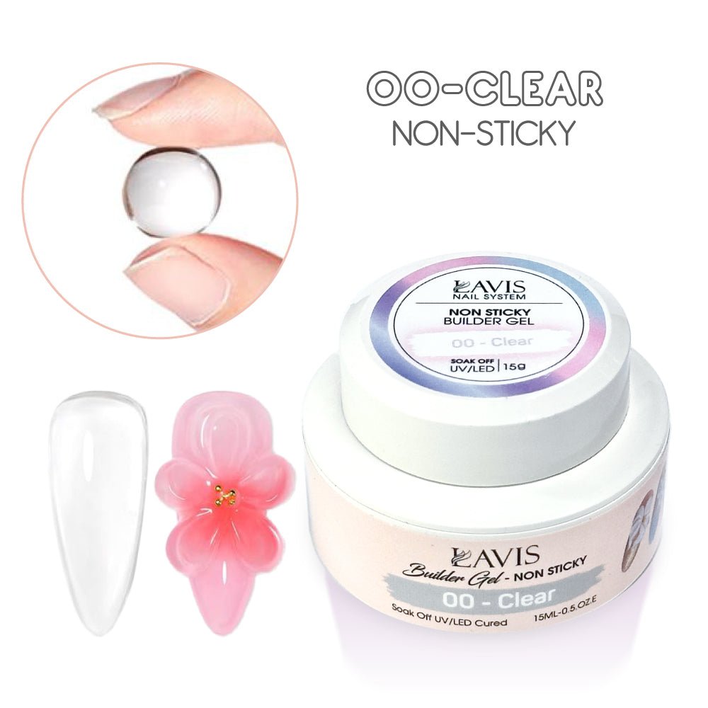 LAVIS Builder Gel Jar Non Sticky - 00 Clear 15g - DTK Nail Supply