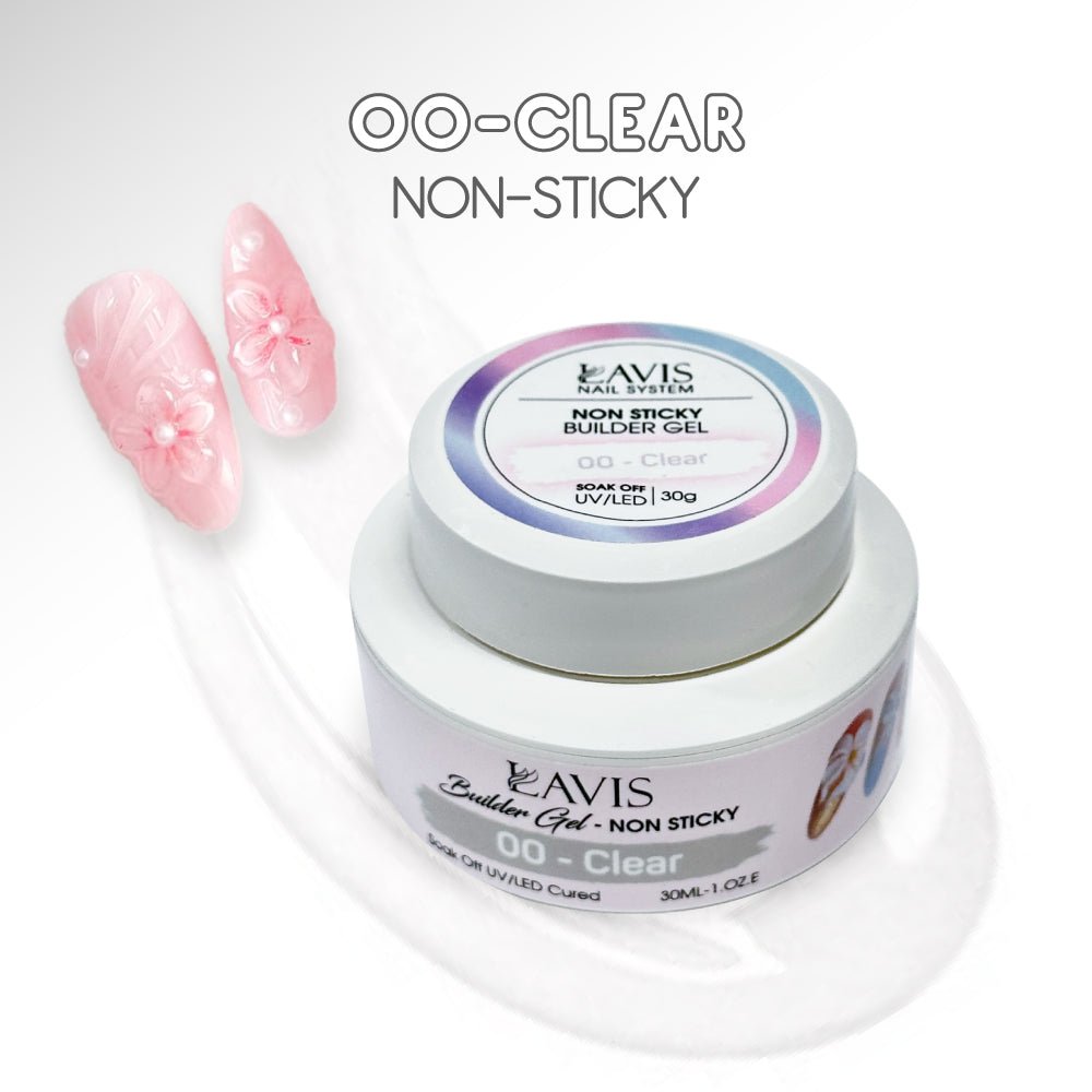 LAVIS Builder Gel Jar Non Sticky - 00 Clear 30g - DTK Nail Supply