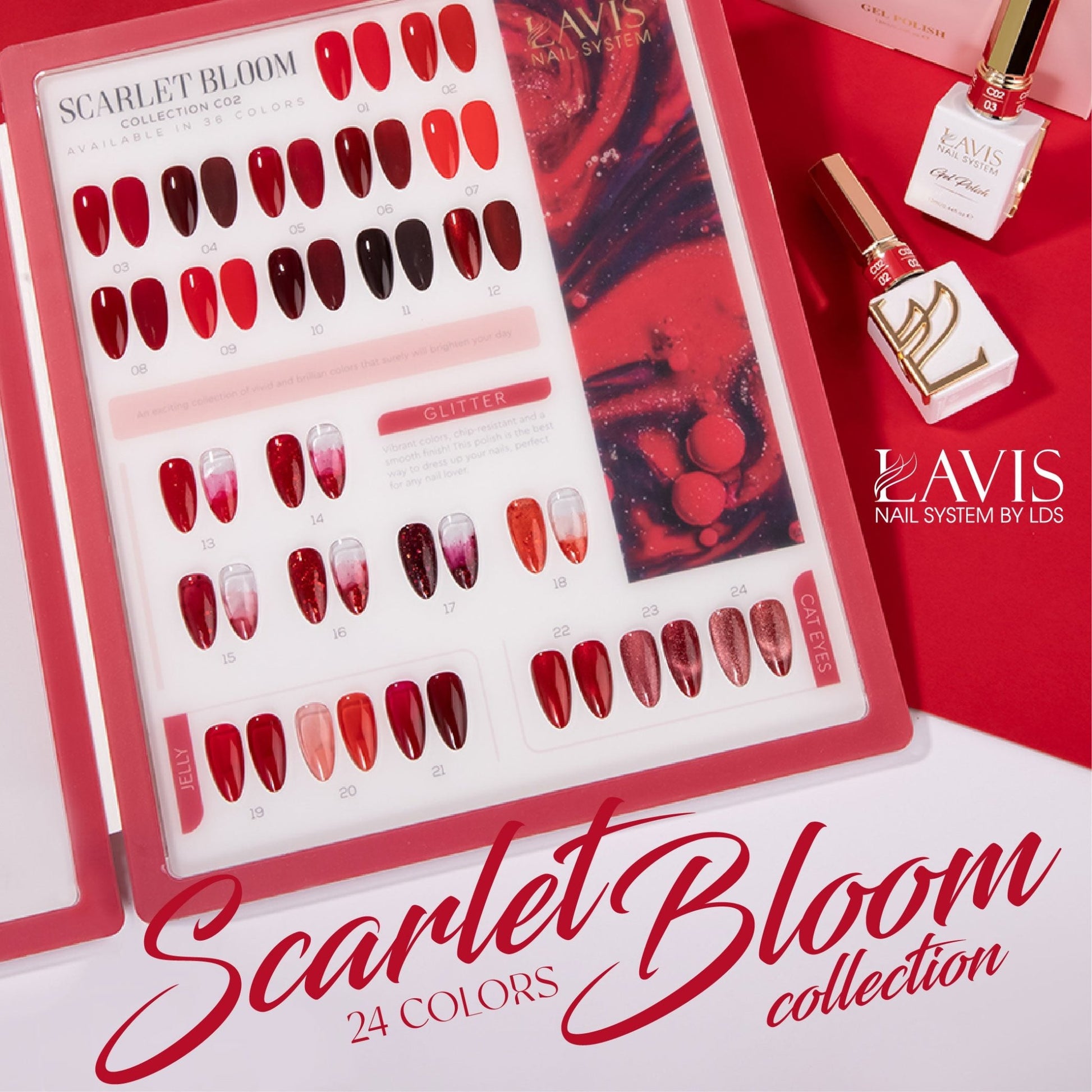 LAVIS C02 - 14 - Gel Polish 0.5 oz - Scarlet Bloom Collection - DTK Nail Supply